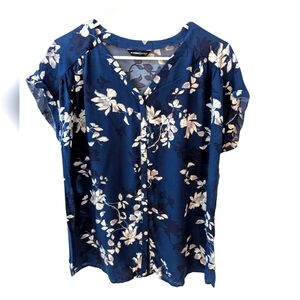 LC Waikiki Floral Blue Women's Top Cotton Size L